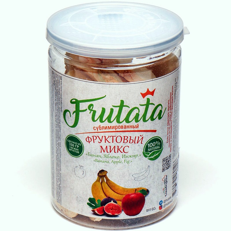 Сублимированные сухофрукты - Микс: Банан, яблоко, инжир 60 гр.